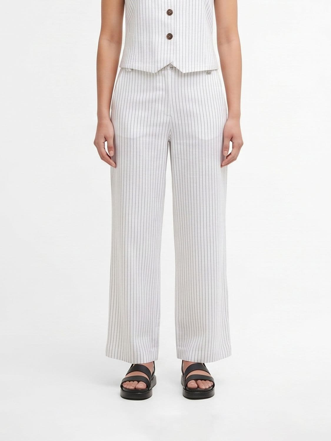 Barbour Sloane Striped Straight-Leg Cotton-Blend Trousers