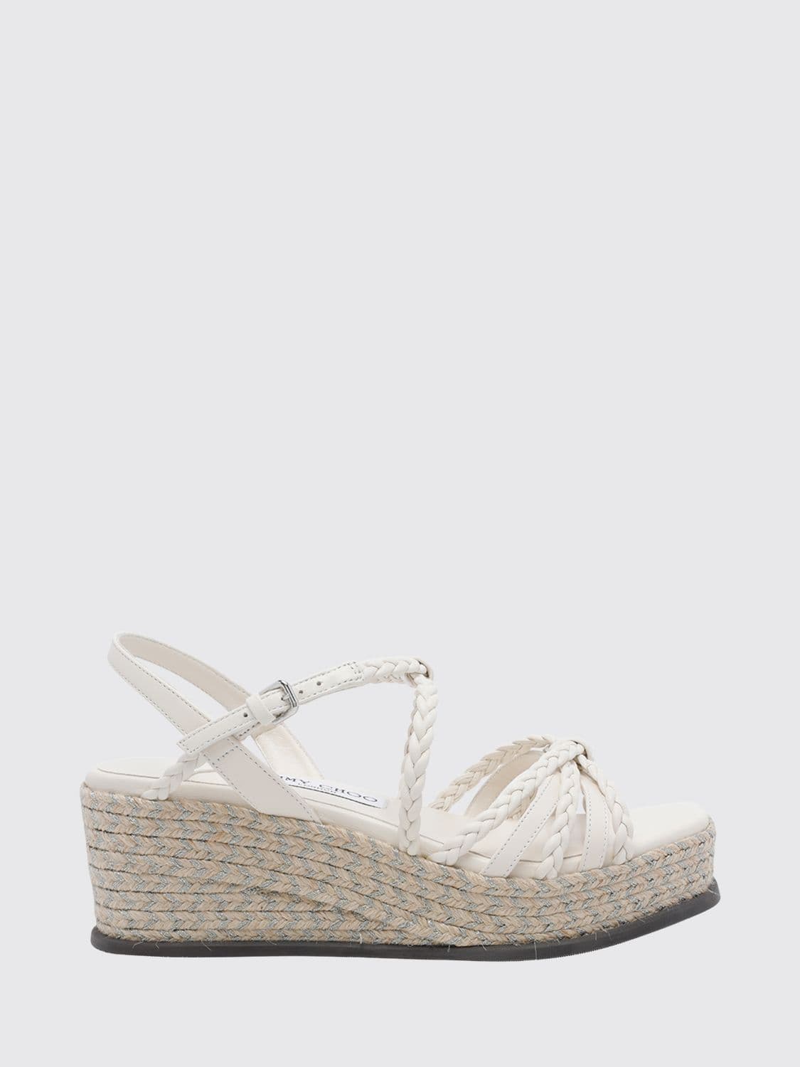 Jimmy Choo Nyra Woven Leather Wedge Sandals