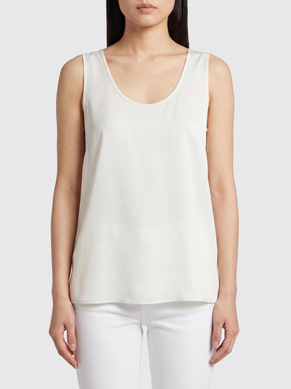 Parosh Sleeveless U-Neck Top P. A.R. O.S. H. in Polyester