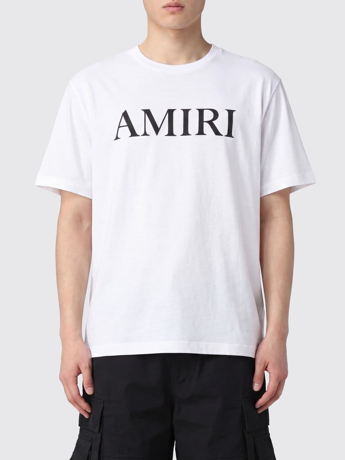 Amiri Crewneck Cotton T-Shirt with Contrasting Printed Logo