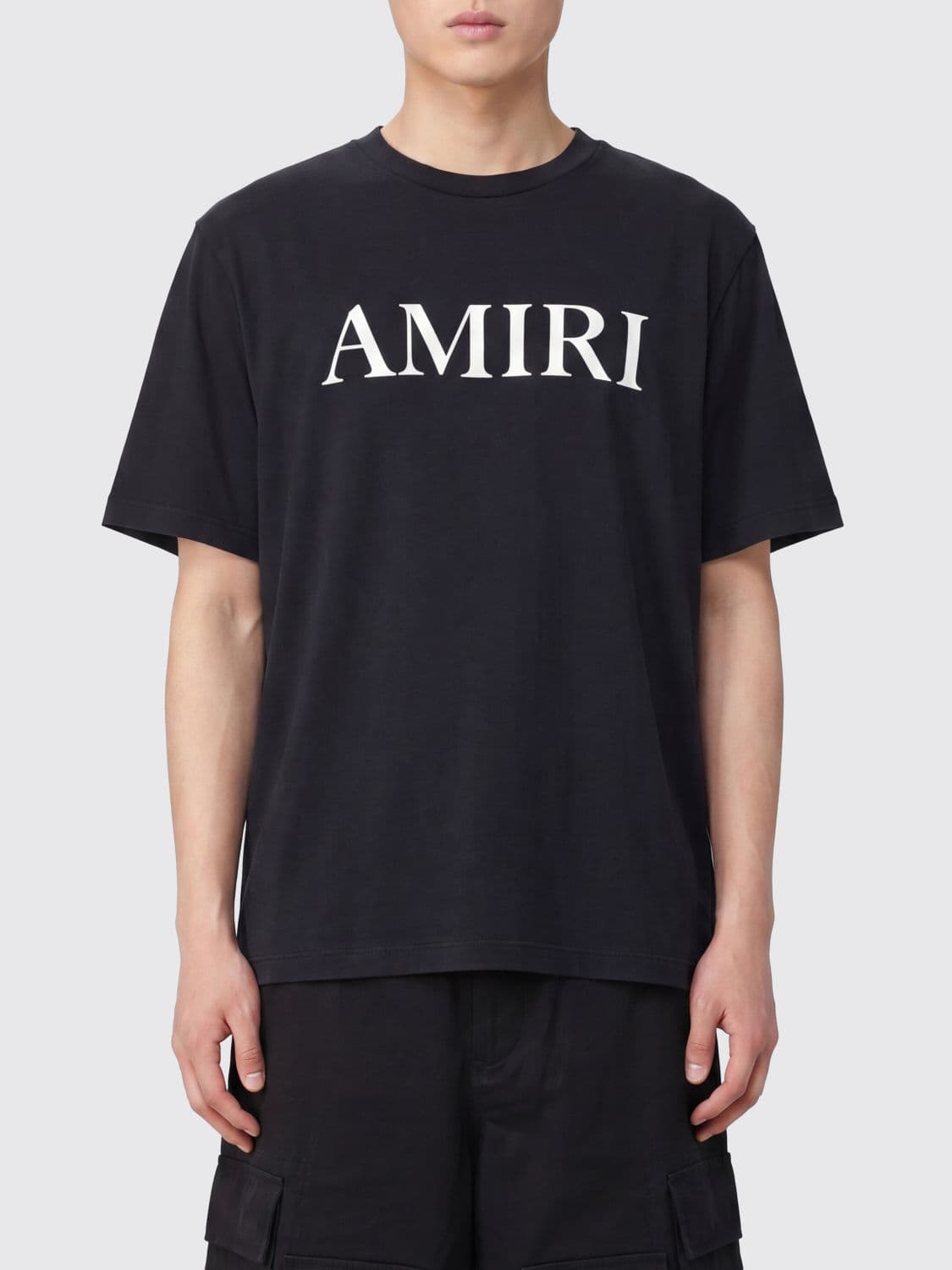 Amiri Crewneck Cotton T-Shirt with Contrasting Printed Logo