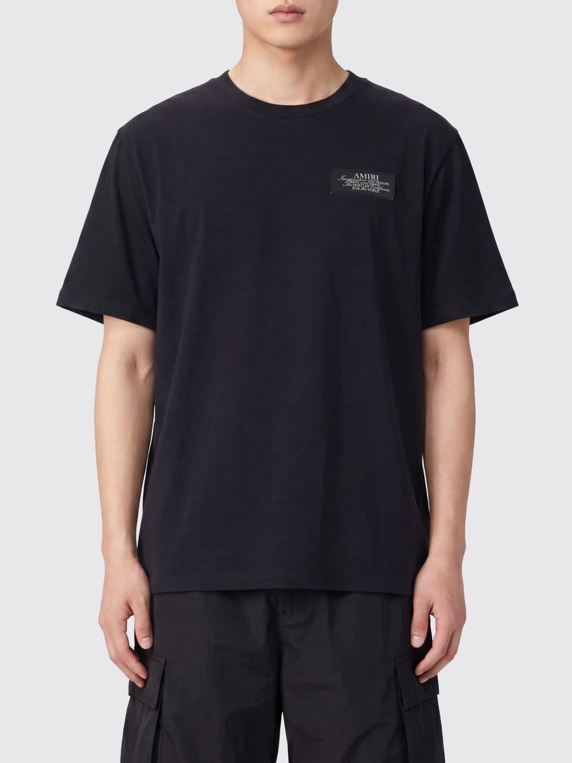 Amiri Crewneck Pure Cotton T-Shirt with Contrasting Logo