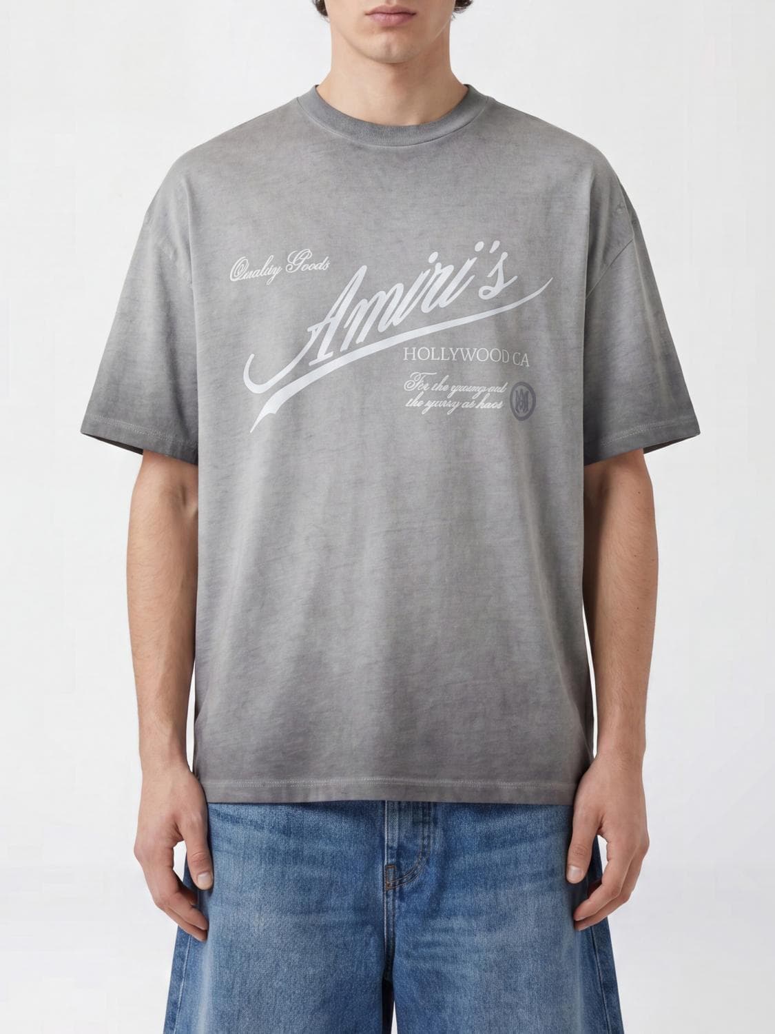 Amiri Abstract Print Cotton T-Shirt with Logo