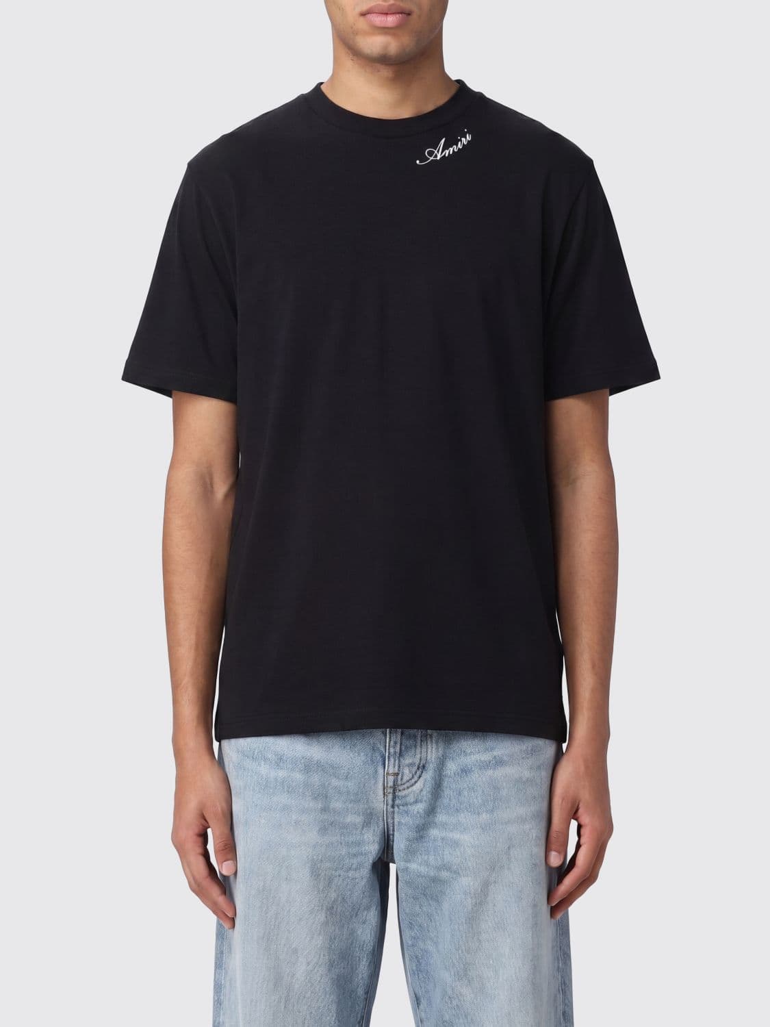Amiri Drop Shoulder Crewneck T-Shirt in Cotton and Modal Blend