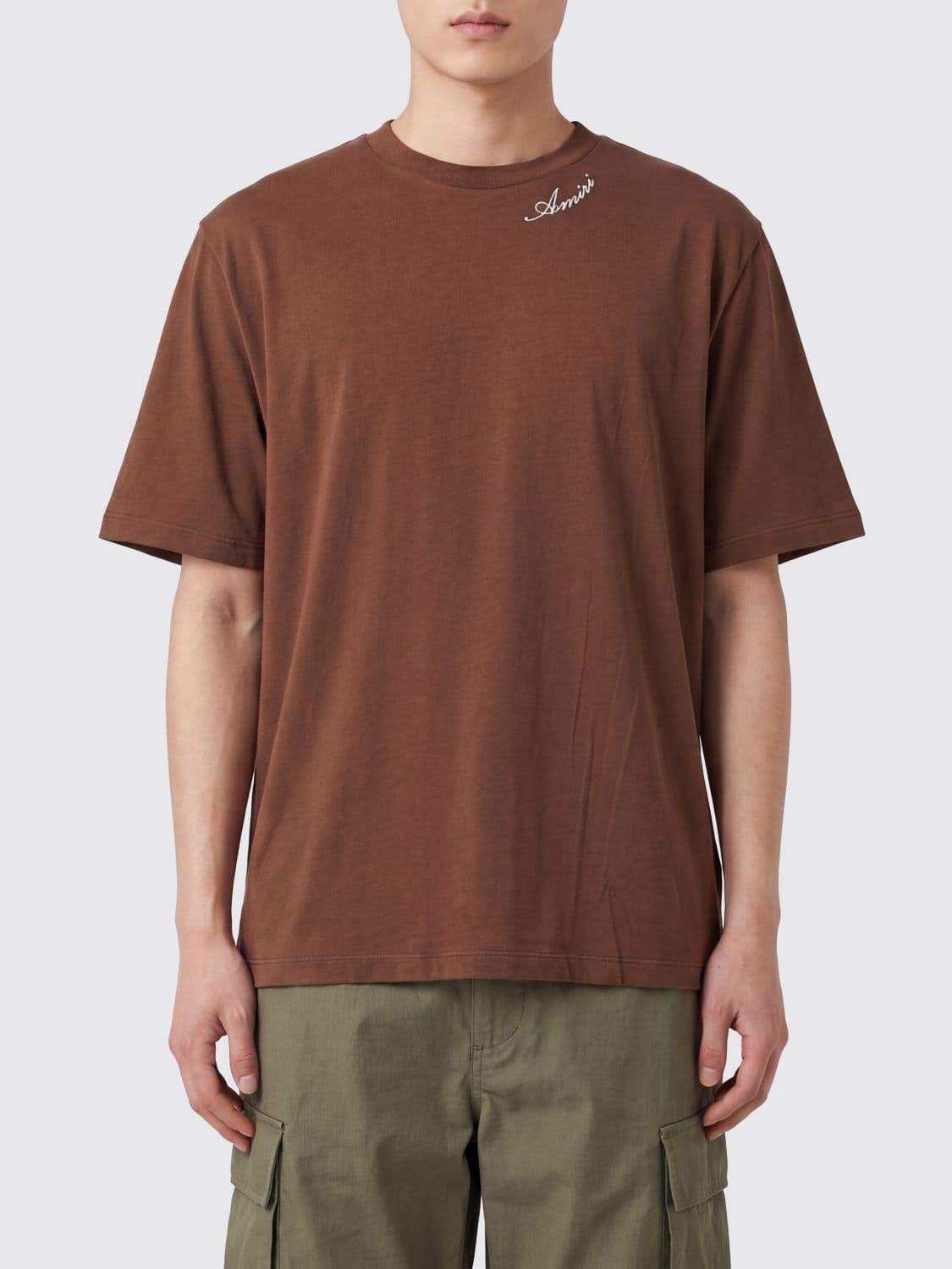 Amiri Drop Shoulder Crewneck T-Shirt in Cotton and Modal Blend · M