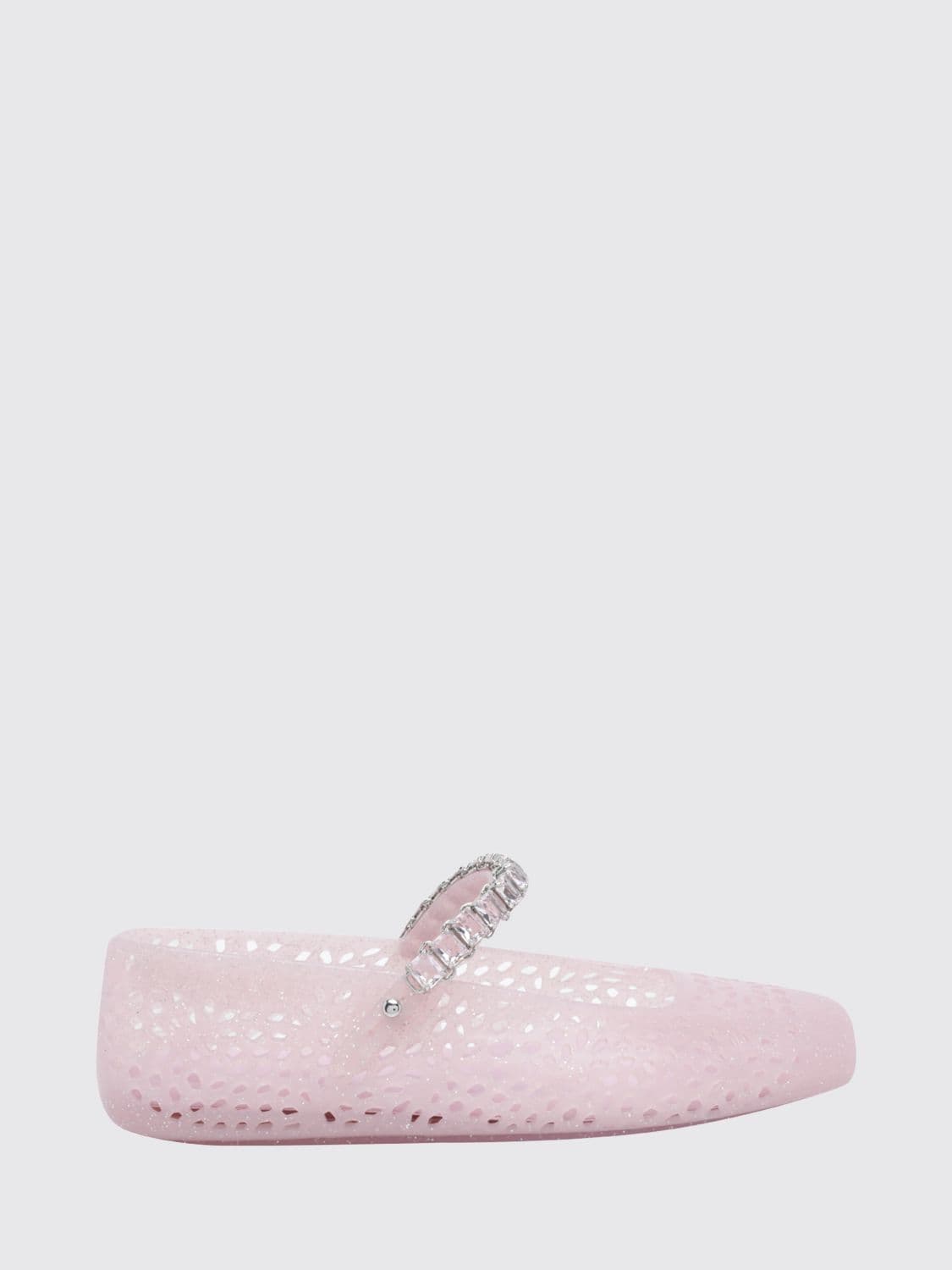 Jimmy Choo The Jelly Mary Jane Flats in Perforated PVC with Crystals