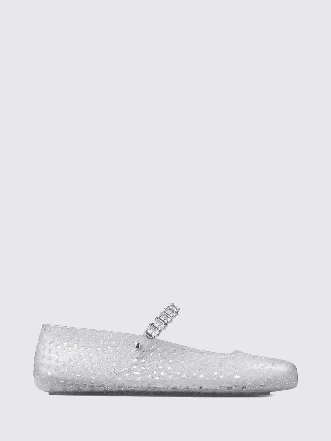 Jimmy Choo The Jelly Mary Jane Flats in Perforated PVC with Crystals