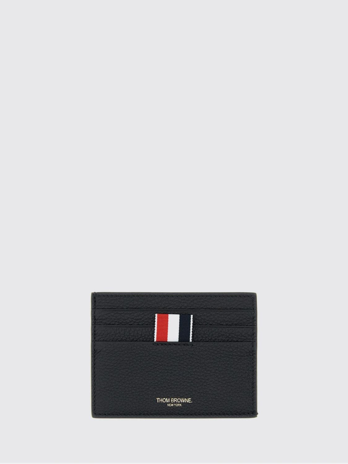 Thom Browne 4-Bar Full-Grain Leather Card Holder with Six Slots · OS