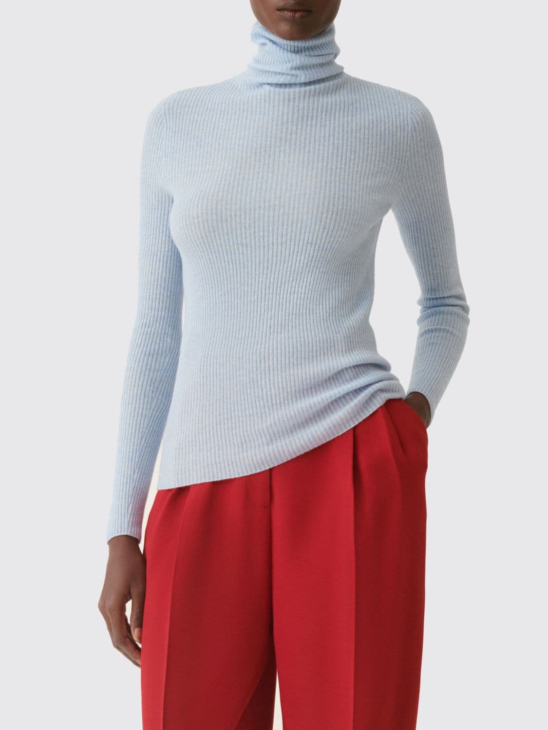Fabiana Filippi Slim Fit Turtleneck Jumper in Wool, Silk and Cashmere Blend