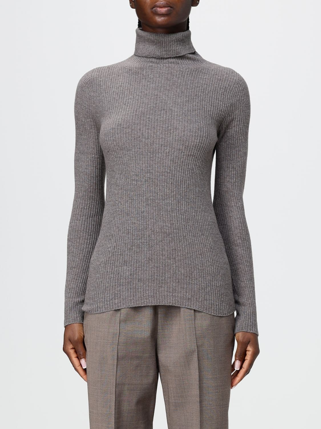 Fabiana Filippi Slim Fit Turtleneck Jumper in Wool, Silk and Cashmere Blend