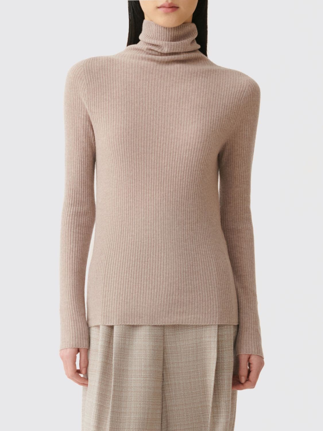 Fabiana Filippi Slim Fit Turtleneck Jumper in Wool, Silk and Cashmere Blend