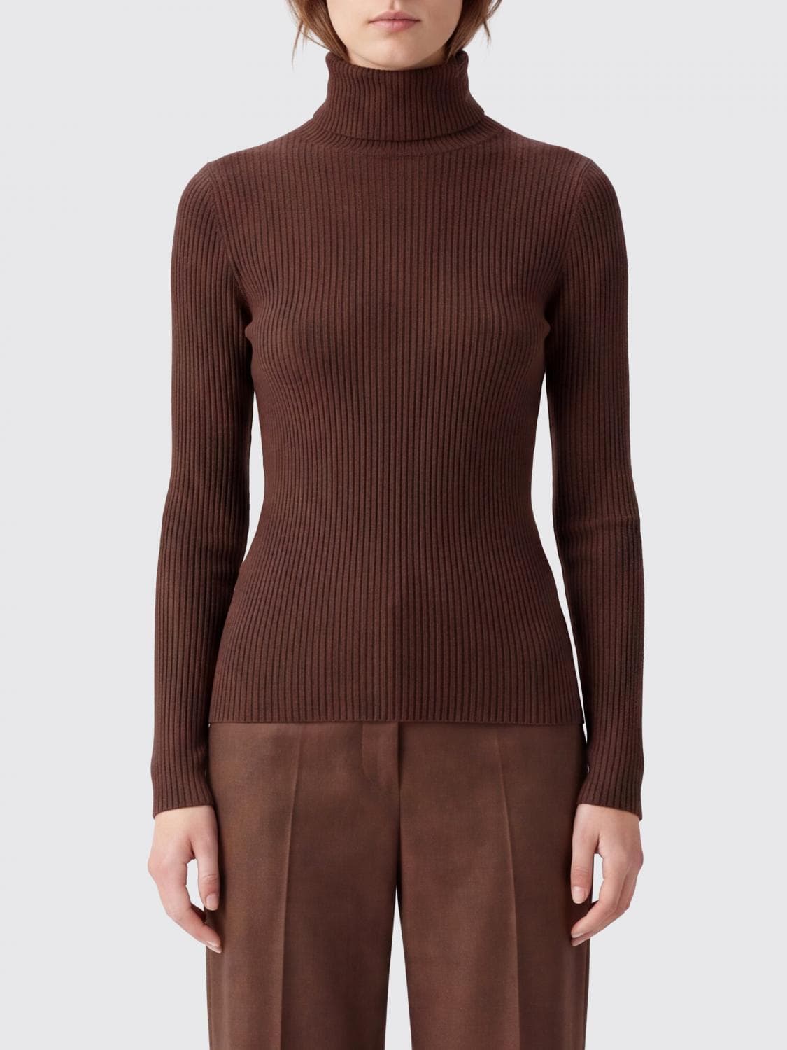 Fabiana Filippi Slim Fit Turtleneck Jumper in Wool, Silk and Cashmere Blend