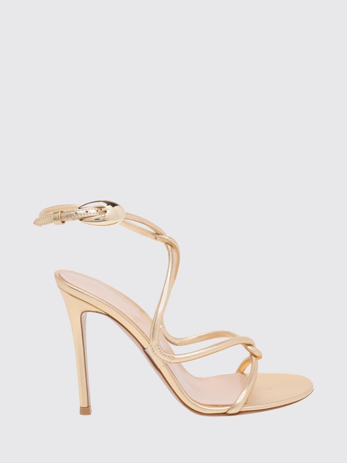 Gianvito Rossi Jungle Mamba Laminated Nappa Sandals with Stiletto Heel