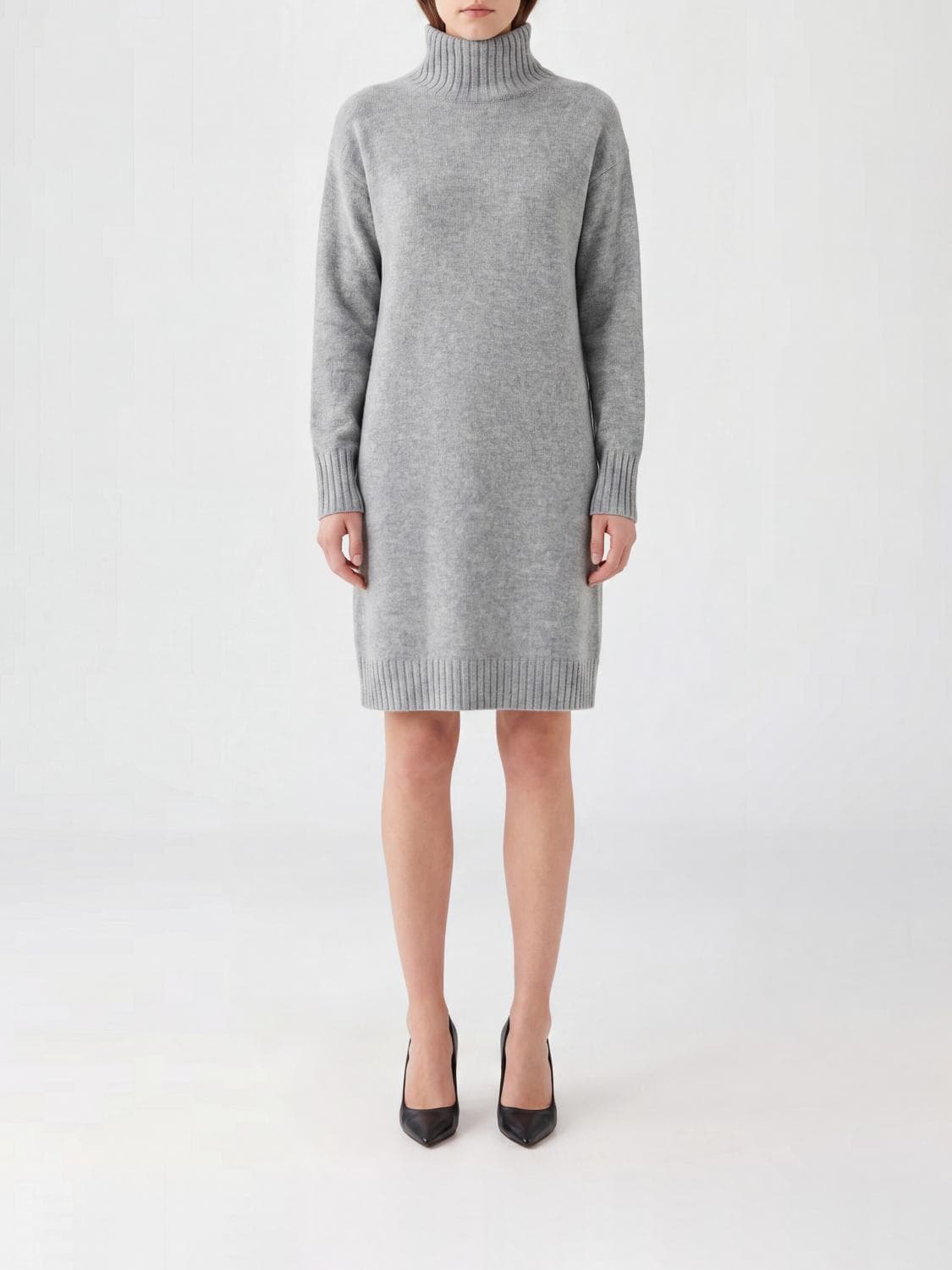 Fabiana Filippi Wool, Silk and Cashmere Knit Turtleneck Mini Dress