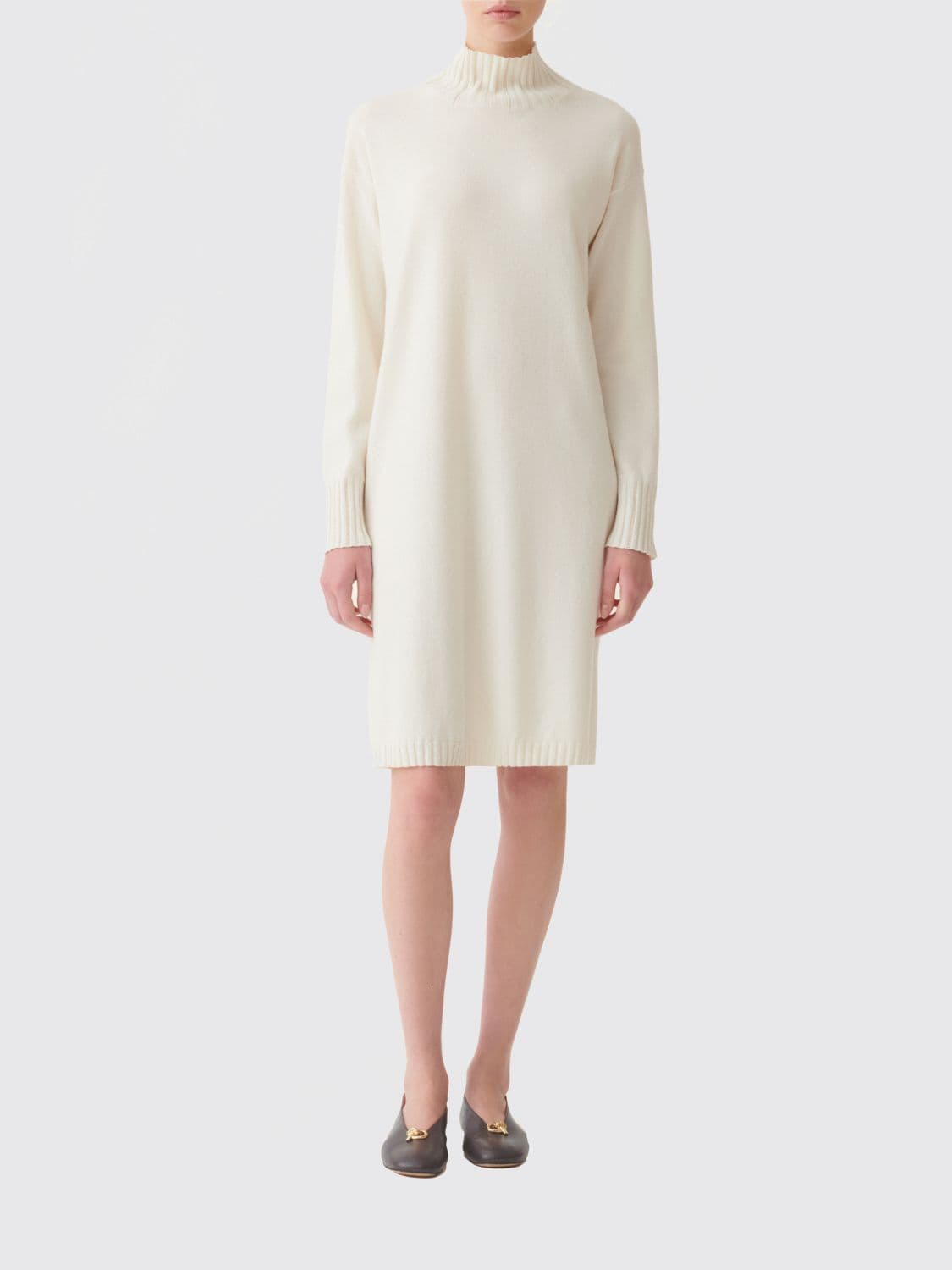 Fabiana Filippi Wool, Silk and Cashmere Knit Turtleneck Mini Dress