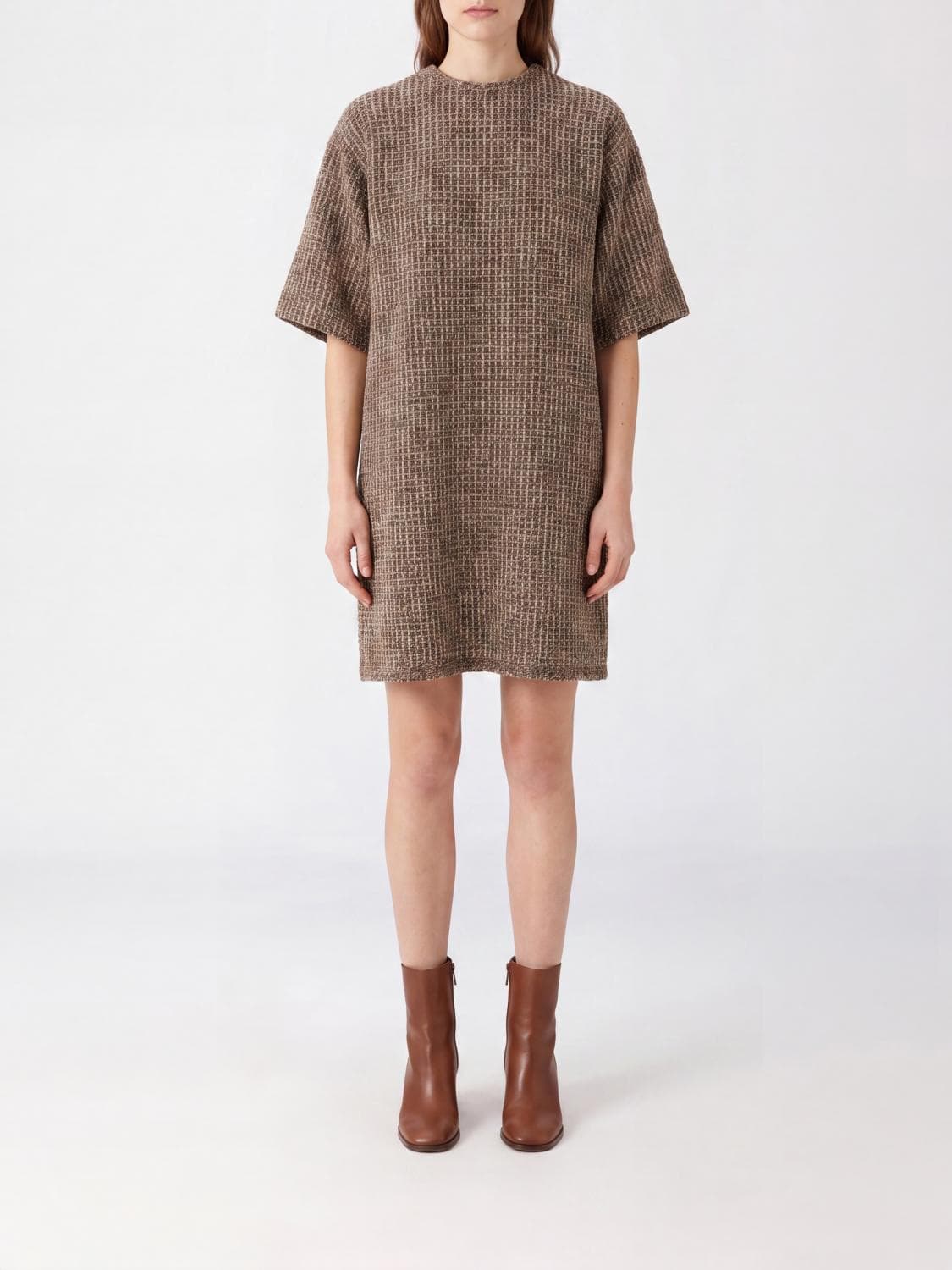 Fabiana Filippi Tweed Sheath Mini Dress with Sequin Embroidery