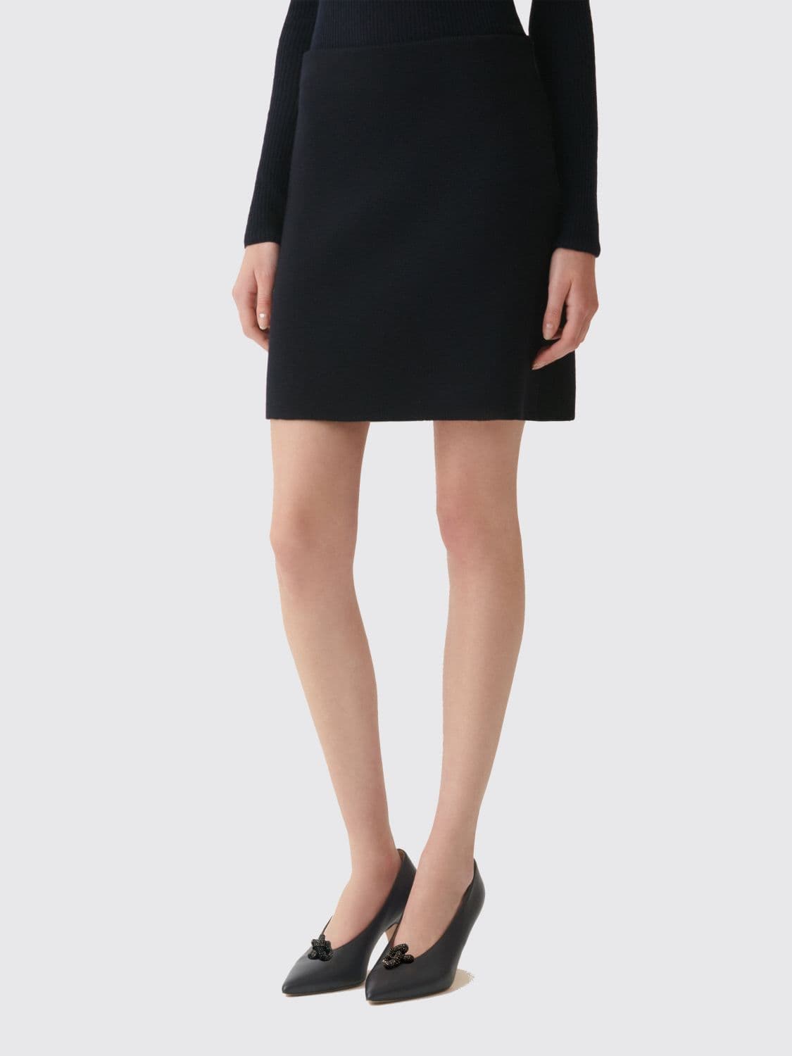 Fabiana Filippi High-Waisted Virgin Wool Pencil Mini Skirt