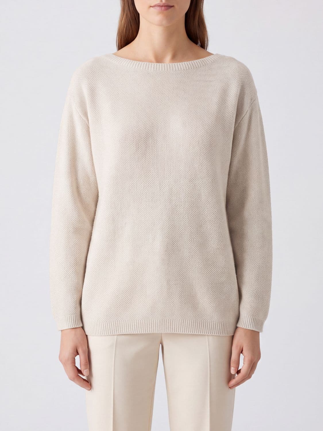Fabiana Filippi Long-Sleeved Crewneck Jumper in Wool, Silk and Cashmere