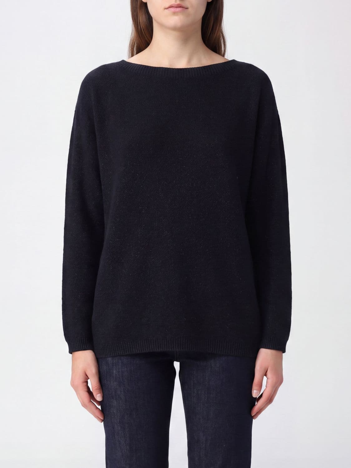 Fabiana Filippi Long-Sleeved Crewneck Jumper in Wool, Silk and Cashmere