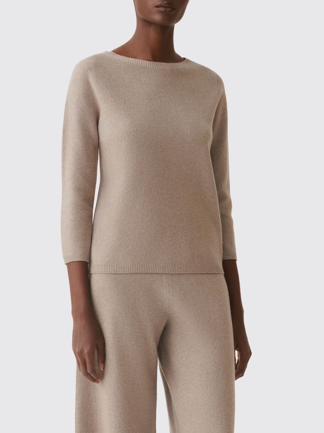 Fabiana Filippi Long-Sleeved Crewneck Jumper in Wool, Silk and Cashmere