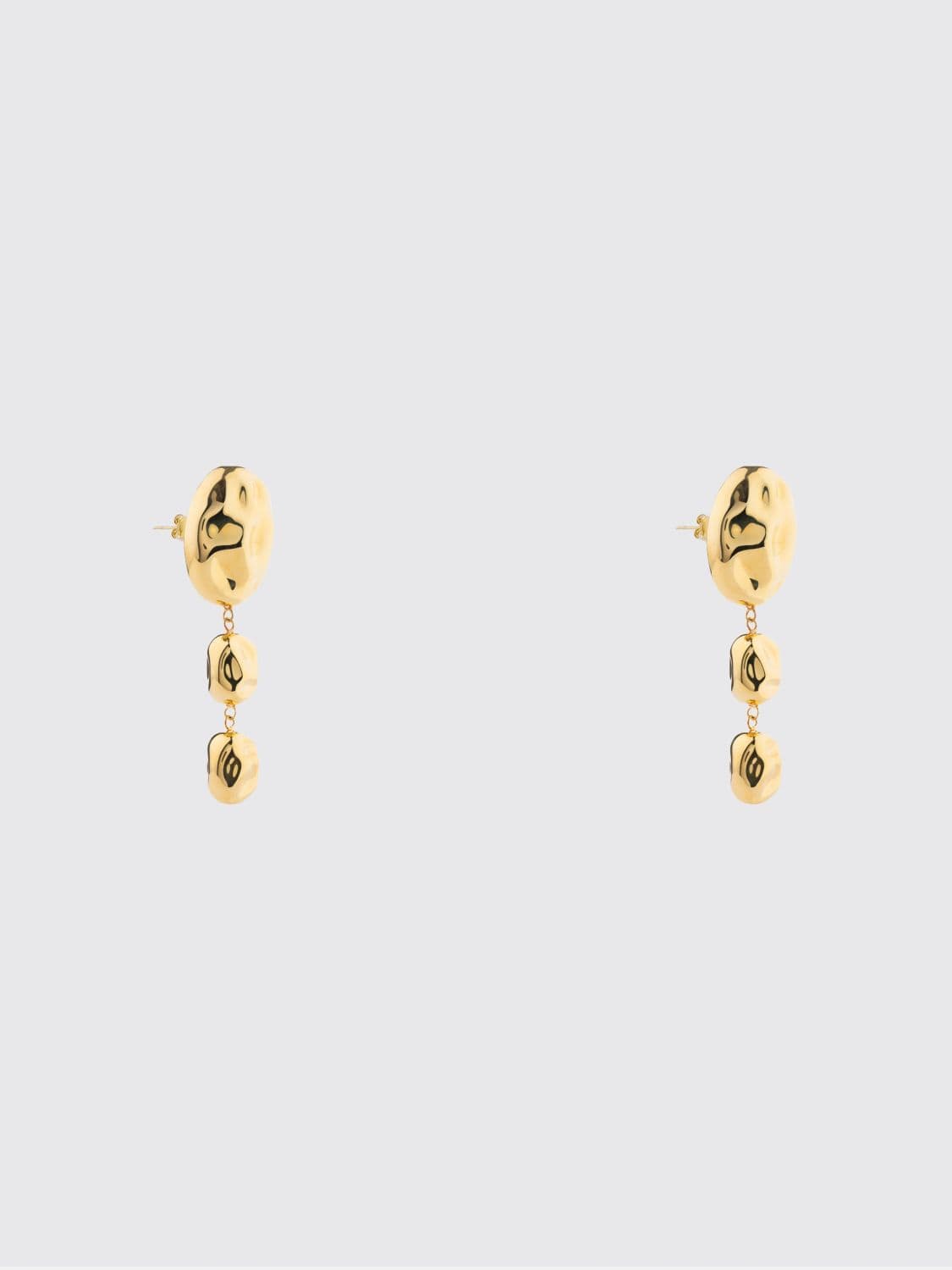 Federica Tosi Stone Oval Dangle Earrings in Chrome-Plated Bronze