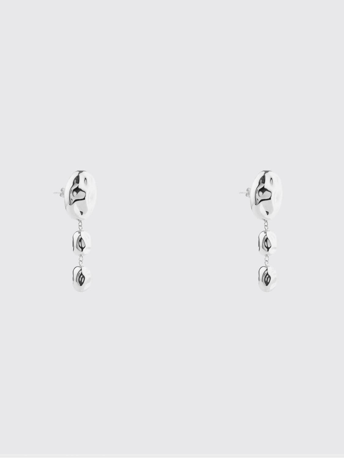 Federica Tosi Stone Oval Dangle Earrings in Chrome-Plated Bronze · OS