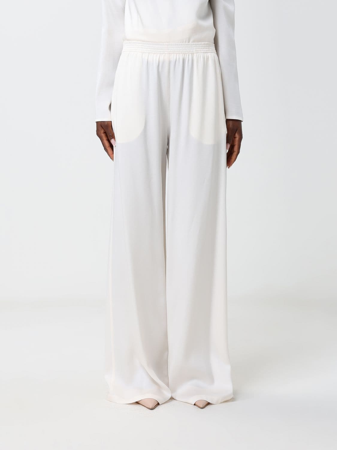 Fabiana Filippi High-Waisted Wide-Leg Palazzo Trousers with Elastic Waistband