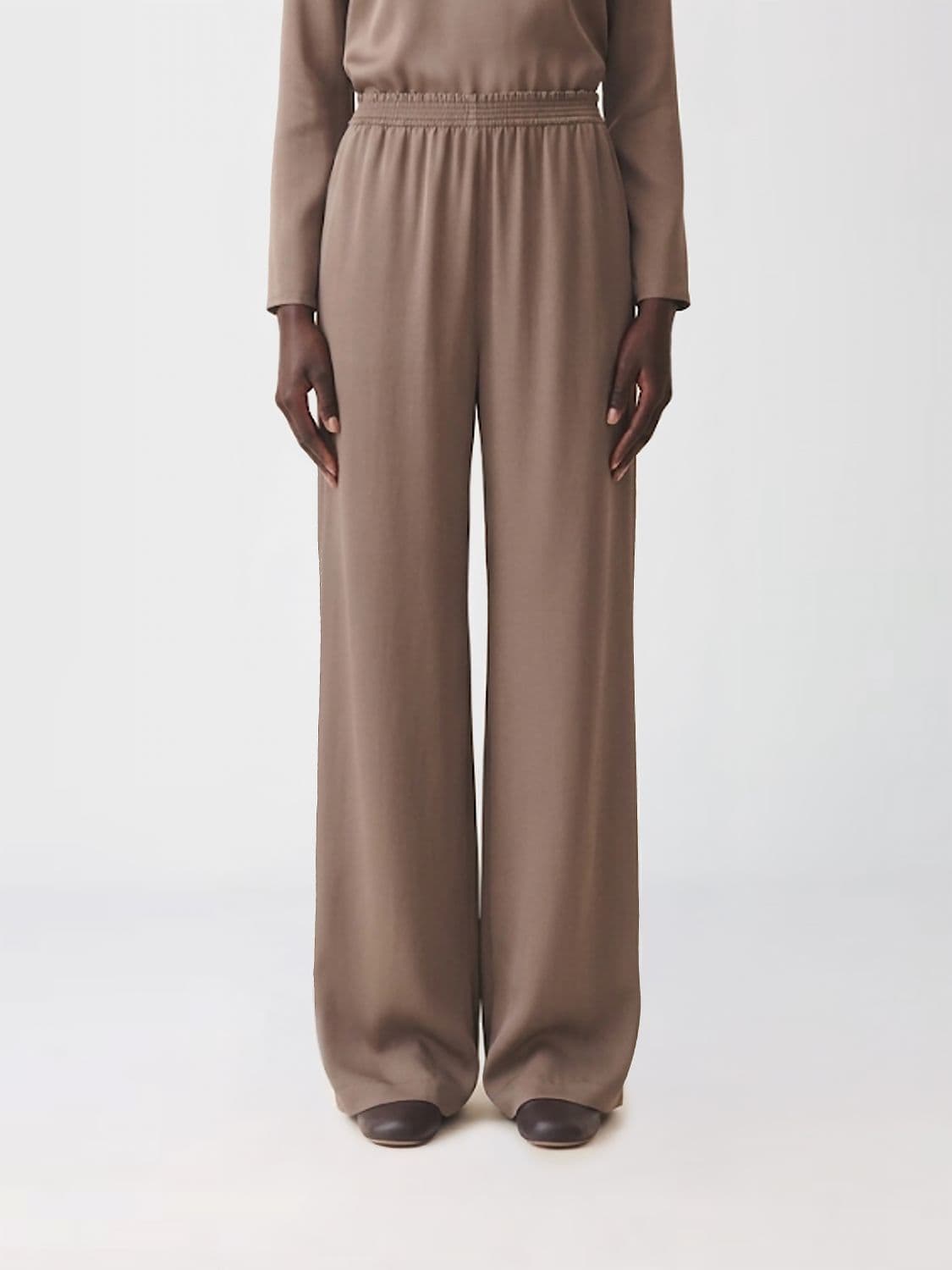 Fabiana Filippi High-Waisted Wide-Leg Palazzo Trousers with Elastic Waistband