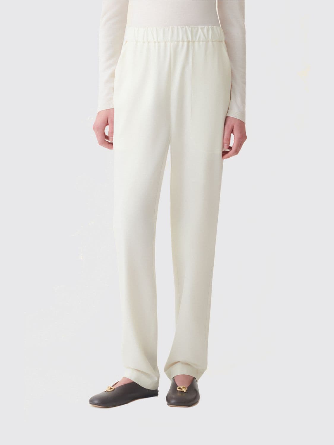 Fabiana Filippi High-Waisted Wide-Leg Palazzo Trousers with Patch Pockets