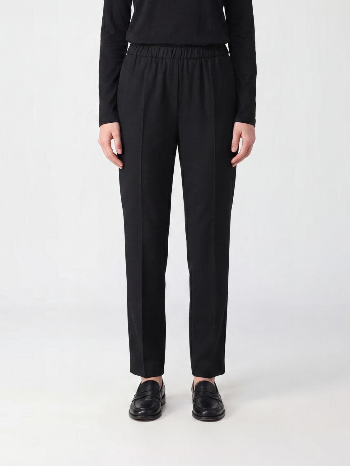 Fabiana Filippi Slim Fit Wool Blend Skinny Trousers with Monile Detail