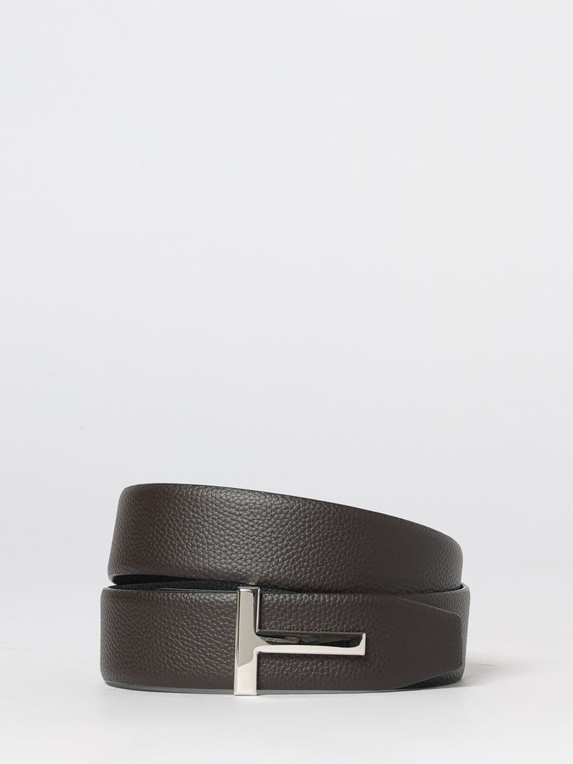 Tom Ford Reversible Pebbled Leather Monogram Buckle Belt