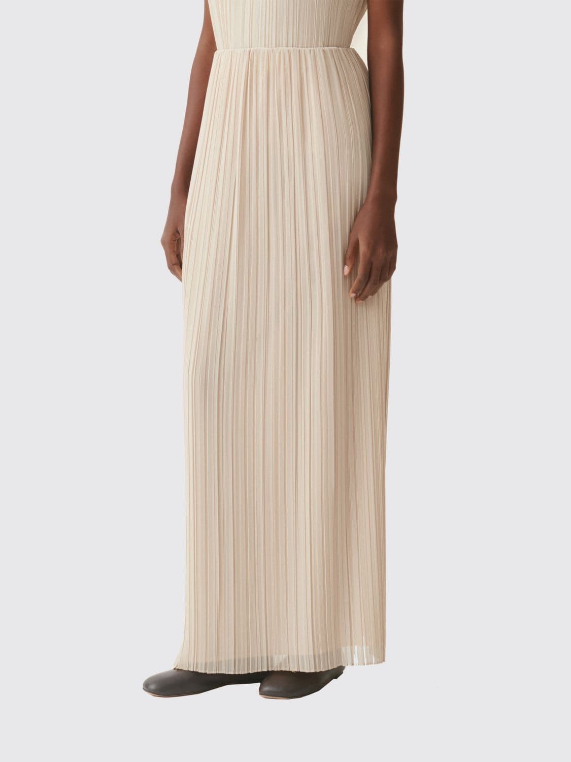 Fabiana Filippi Pleated Crêpe Maxi Skirt with a High-Waist Design