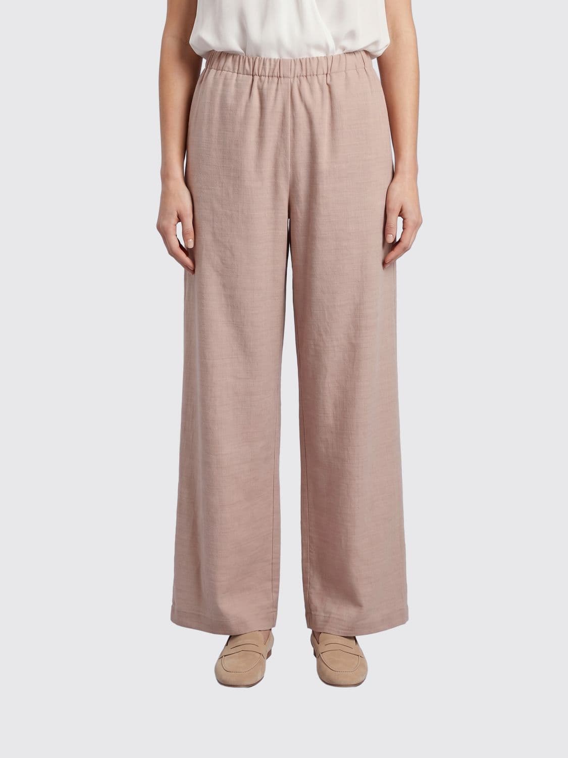 Fabiana Filippi Wool Blend Flare Trousers with Mid-Rise Elasticated Waist
