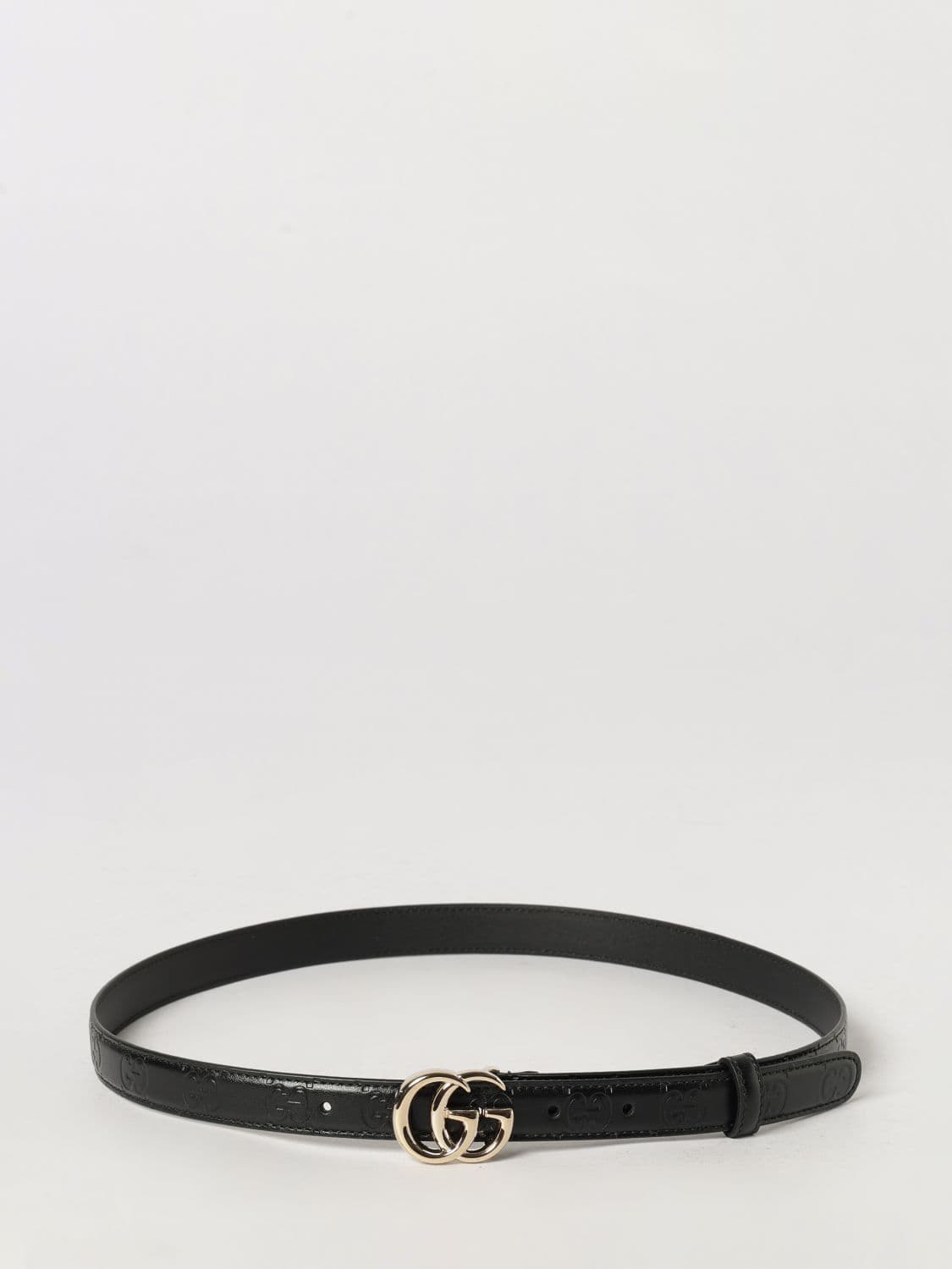 Gucci GG Marmont Smooth Calfskin Leather Belt with Monogram Buckle
