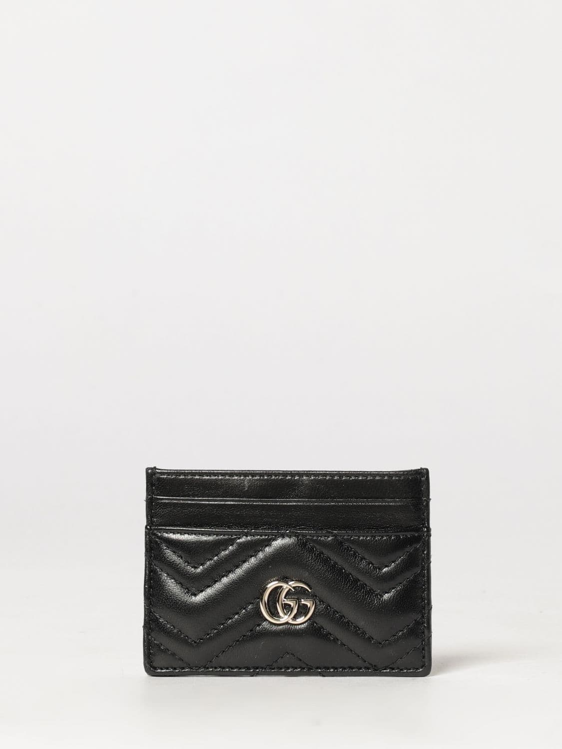 Gucci GG Marmont Quilted Chevron Nappa Leather Card Holder · OS