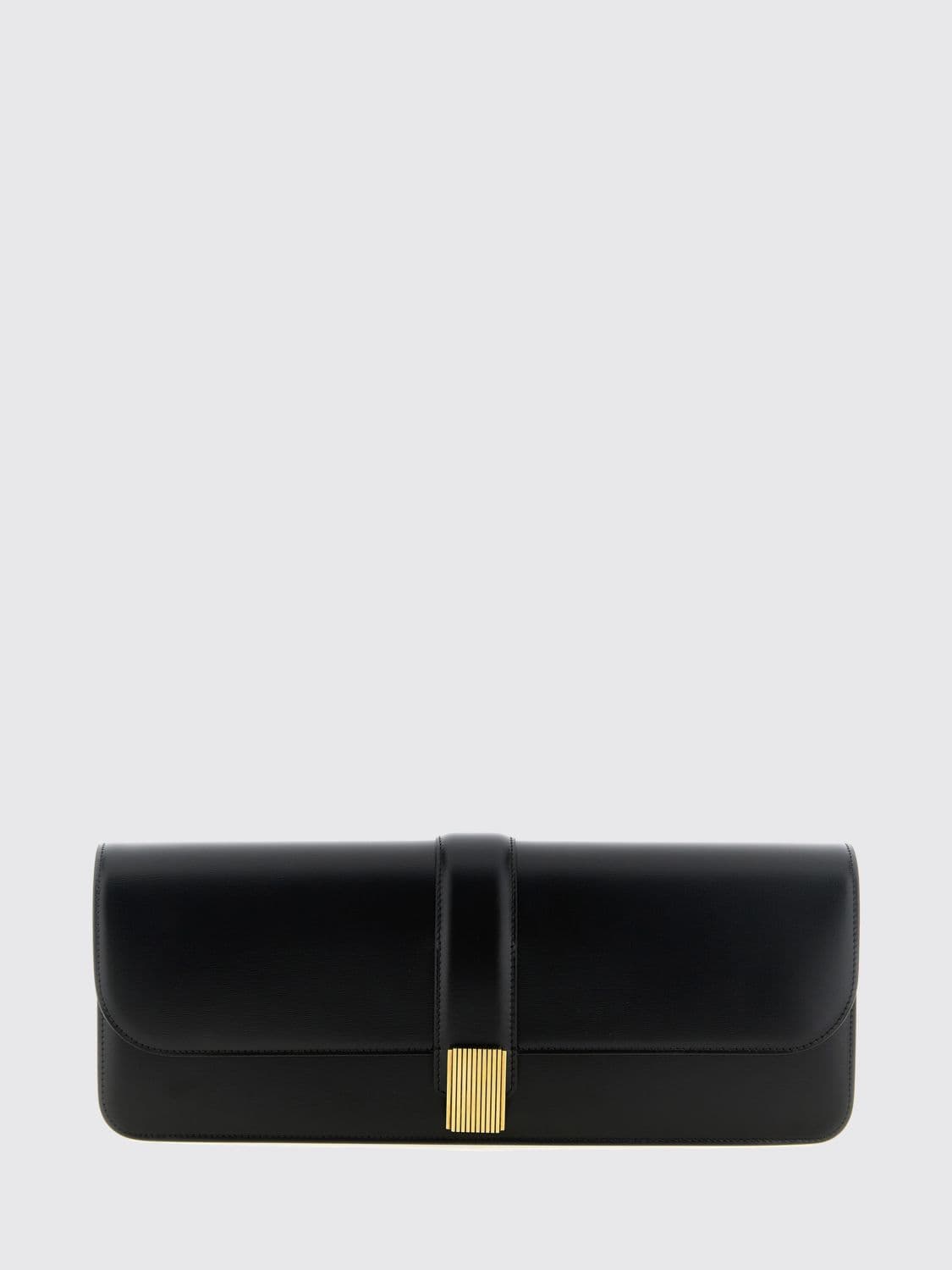 Khaite Medium Blake Rigid Leather Clutch with Snap-Lock Closure