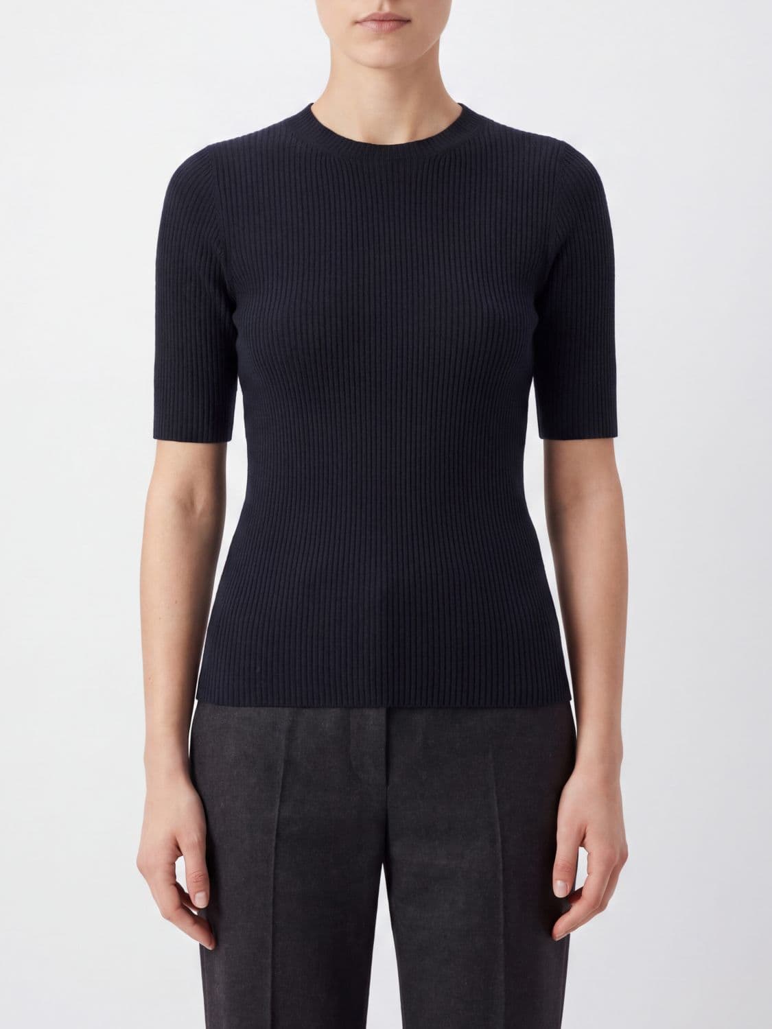 Fabiana Filippi Short-Sleeved Crew-Neck Jumper in Wool, Silk and Cashmere