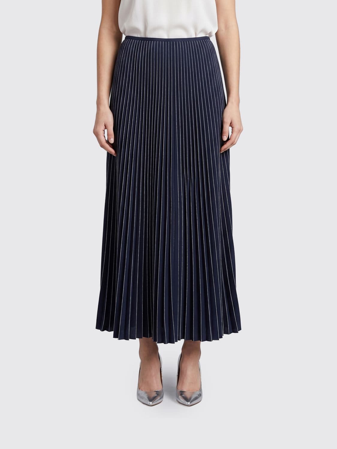 Fabiana Filippi High-Waisted Pleated Crêpe Midi Skirt