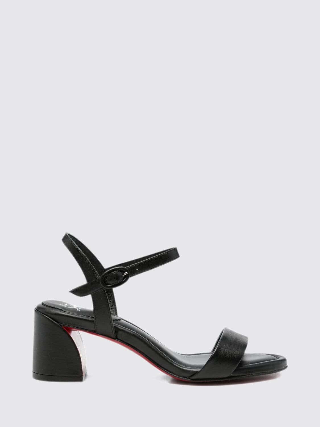 Christian Louboutin Miss Jane Nappa Leather Mid-Heel Sandals with Strap