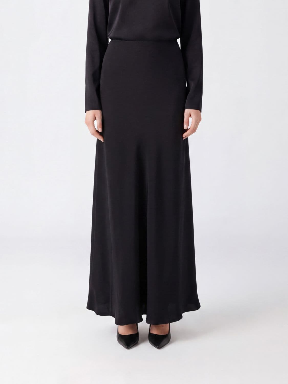 Fabiana Filippi High-Waisted Satin Midi Pencil Skirt