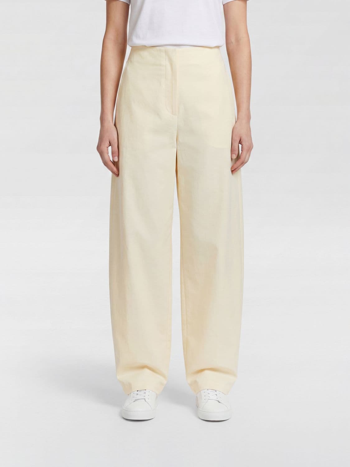 The Row High-Waisted Tailored Palazzo Trousers in Silk and Pima Cotton Blend · 6