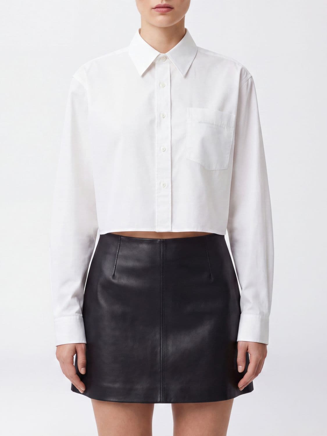 Alexander Wang Long-Sleeved Stretch-Cotton Shirt with Pockets