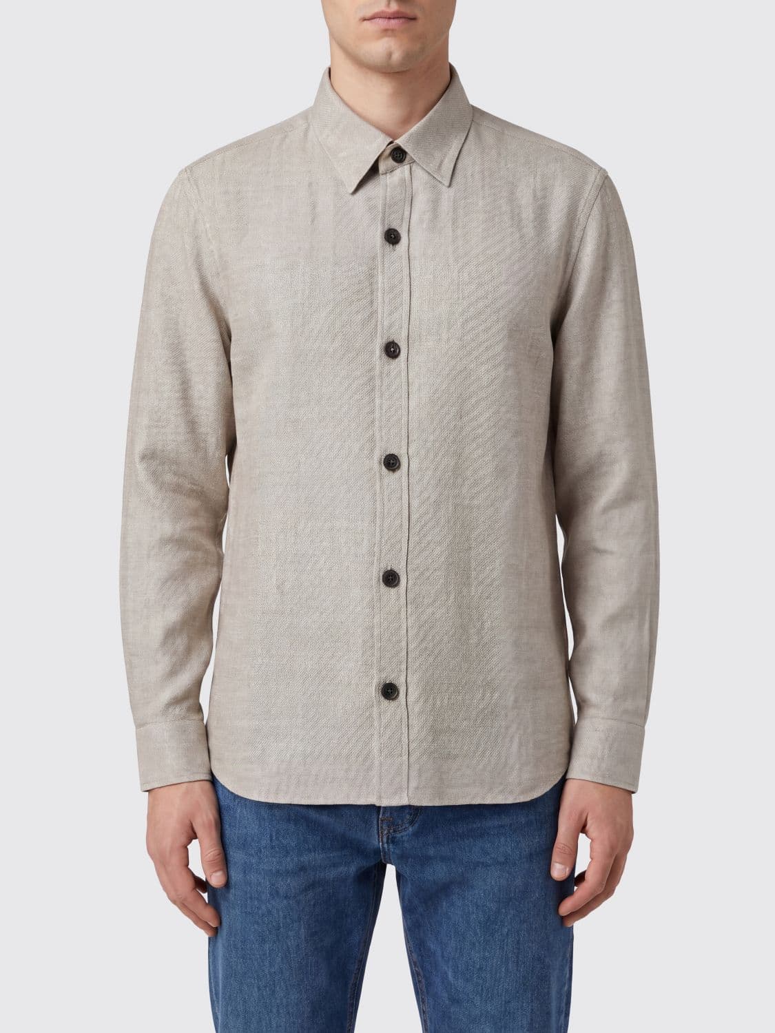 Zegna Shirt Jacket in Cashmere and Linen Blend