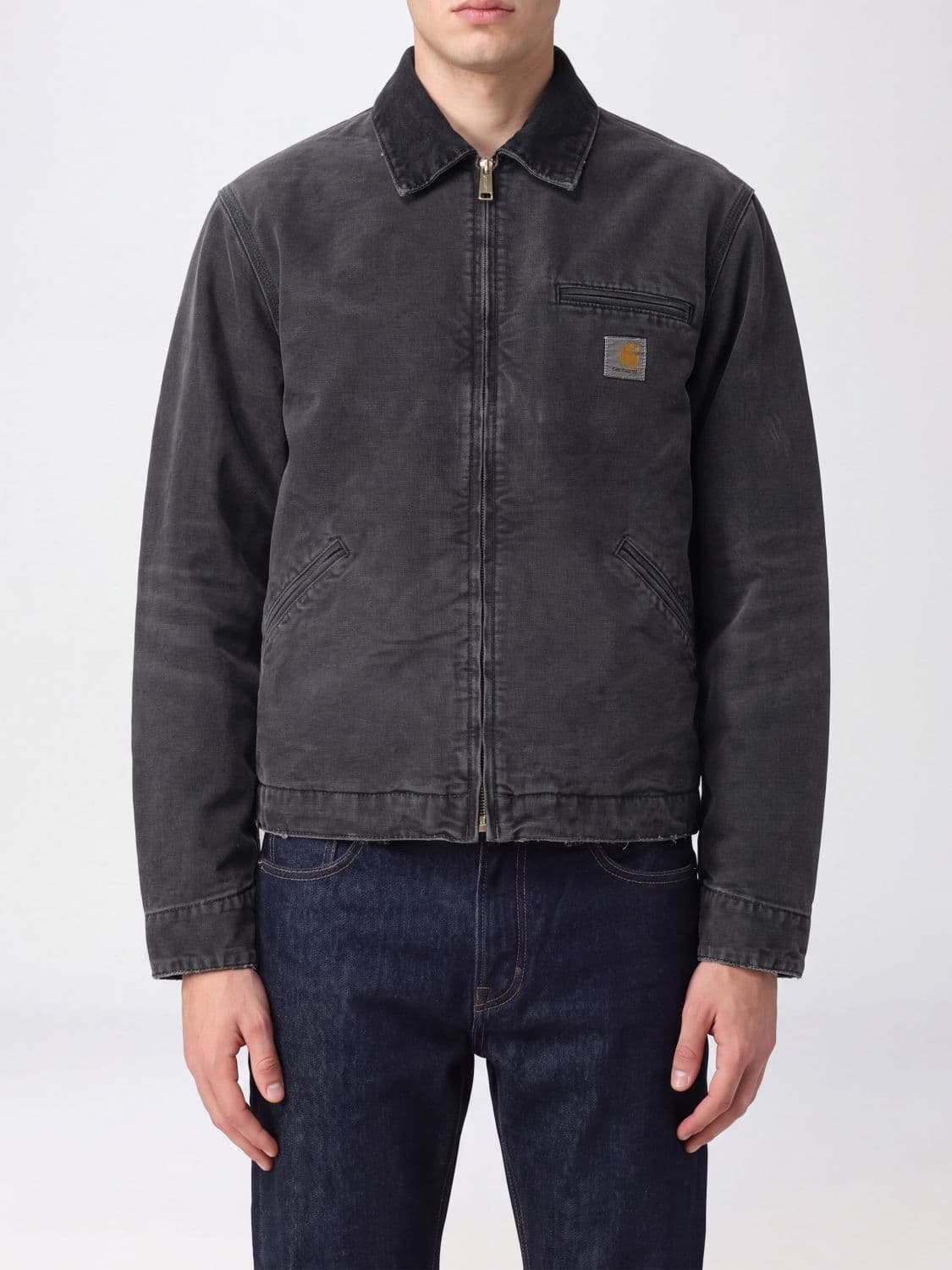 Carhartt Wip OG Detroit Cotton Jacket with Zip Closure and Logo Patch