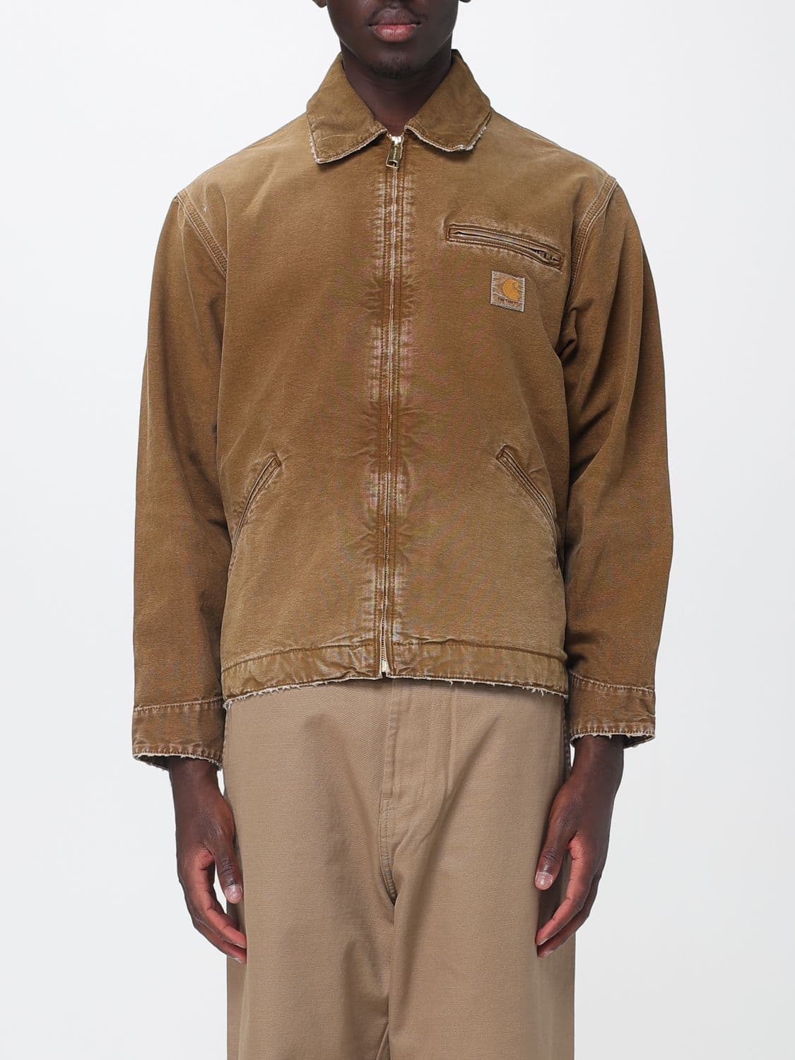 Carhartt Wip OG Detroit Cotton Jacket with Zip Closure and Logo Patch