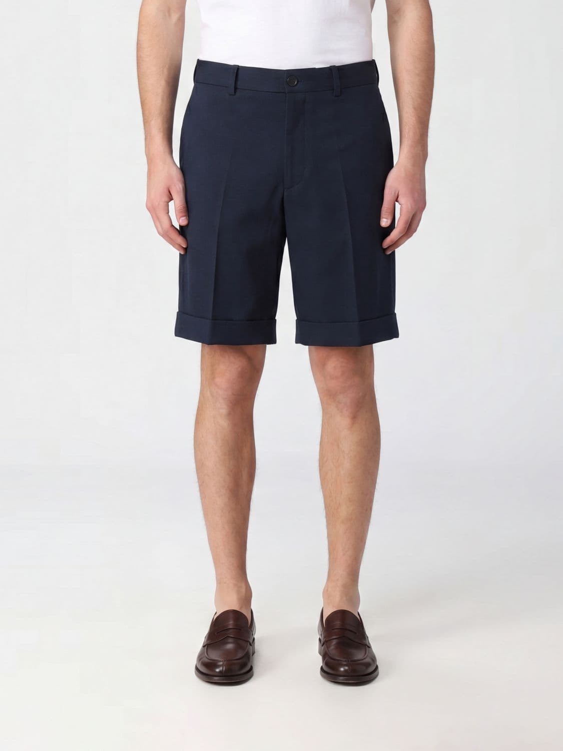 Valentino Garavani Cotton Chino Shorts with Mid-Rise Waist and Cuffed Hems