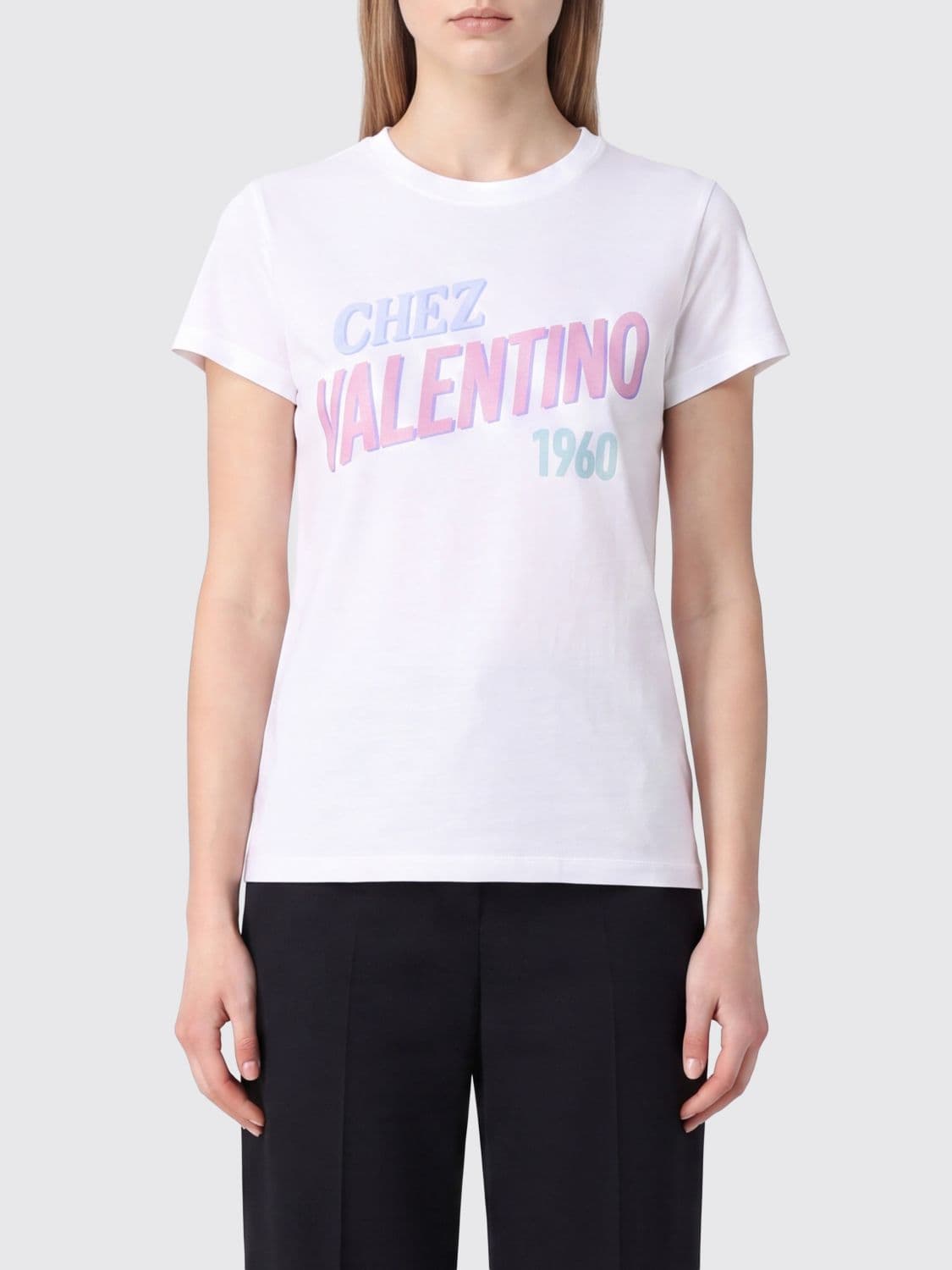 Valentino Garavani Chez Valentino Slim Fit Cotton T-Shirt with Logo Print