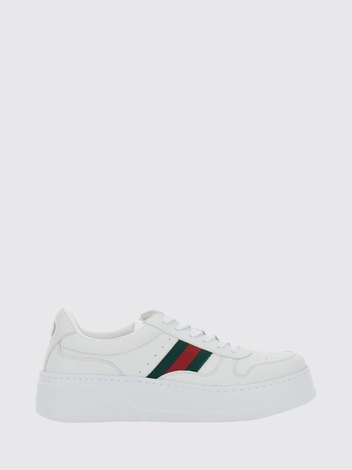 Gucci Low-Top Platform Sneakers in Leather with Web Stripe
