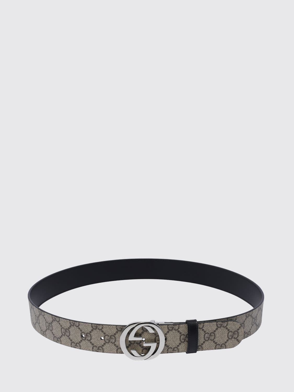 Gucci Reversible GG Supreme Canvas and Leather Belt with Monogram Buckle