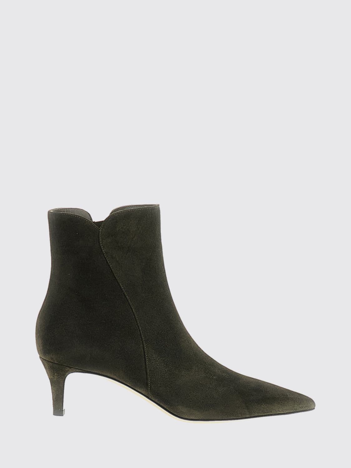 Gianvito Rossi Levy Almond-Toe Suede Ankle Boots with a Stiletto Heel